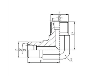 90°彎公制外螺紋24°內錐面密封