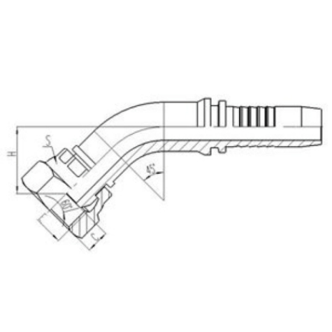 45°公制內(nèi)螺紋60°外錐面密封